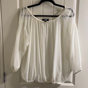 Flowy sheer white blouse